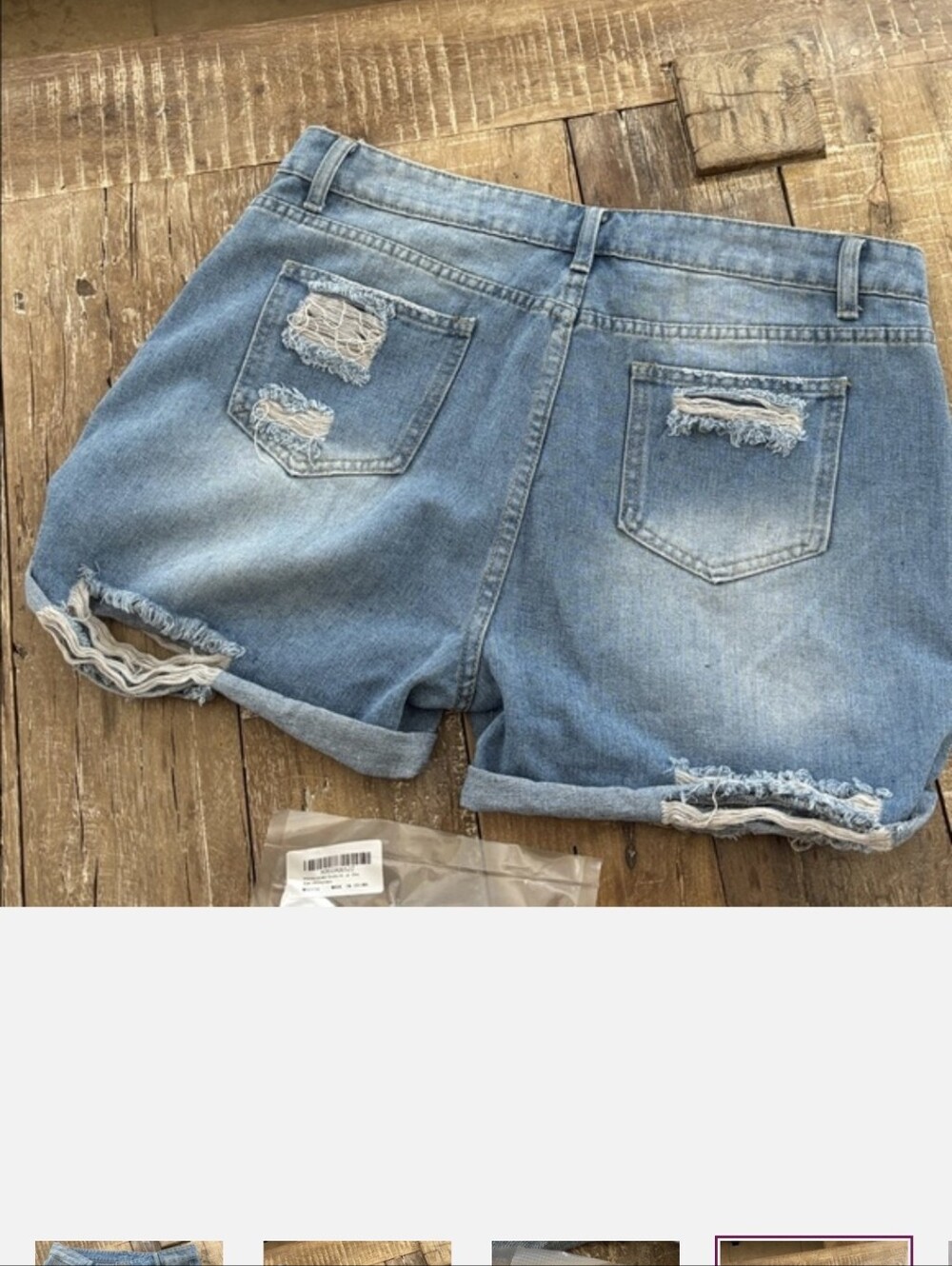 Distressed Jean Shorts (w/knee high socks-new)
